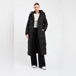 Women's Black Long Puffer Coat
